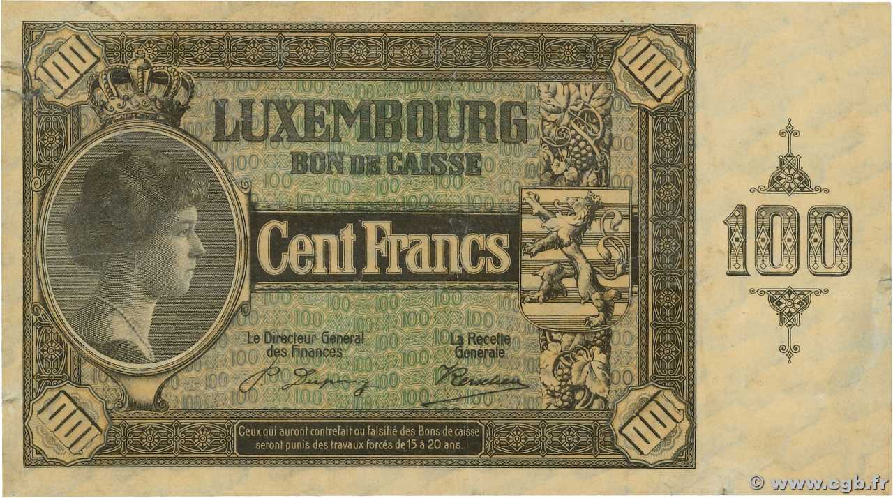 100 Francs LUSSEMBURGO  1927 P.36 BB