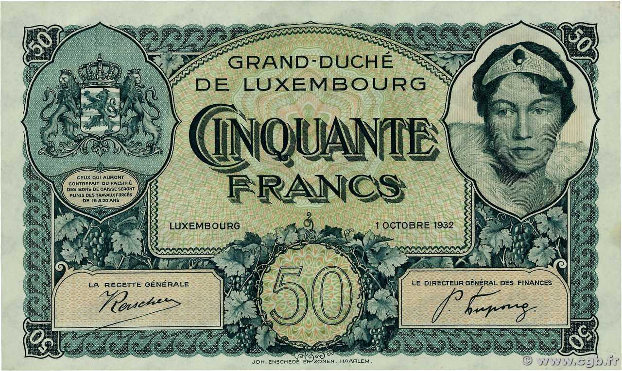 50 Francs LUXEMBOURG  1932 P.38a SPL