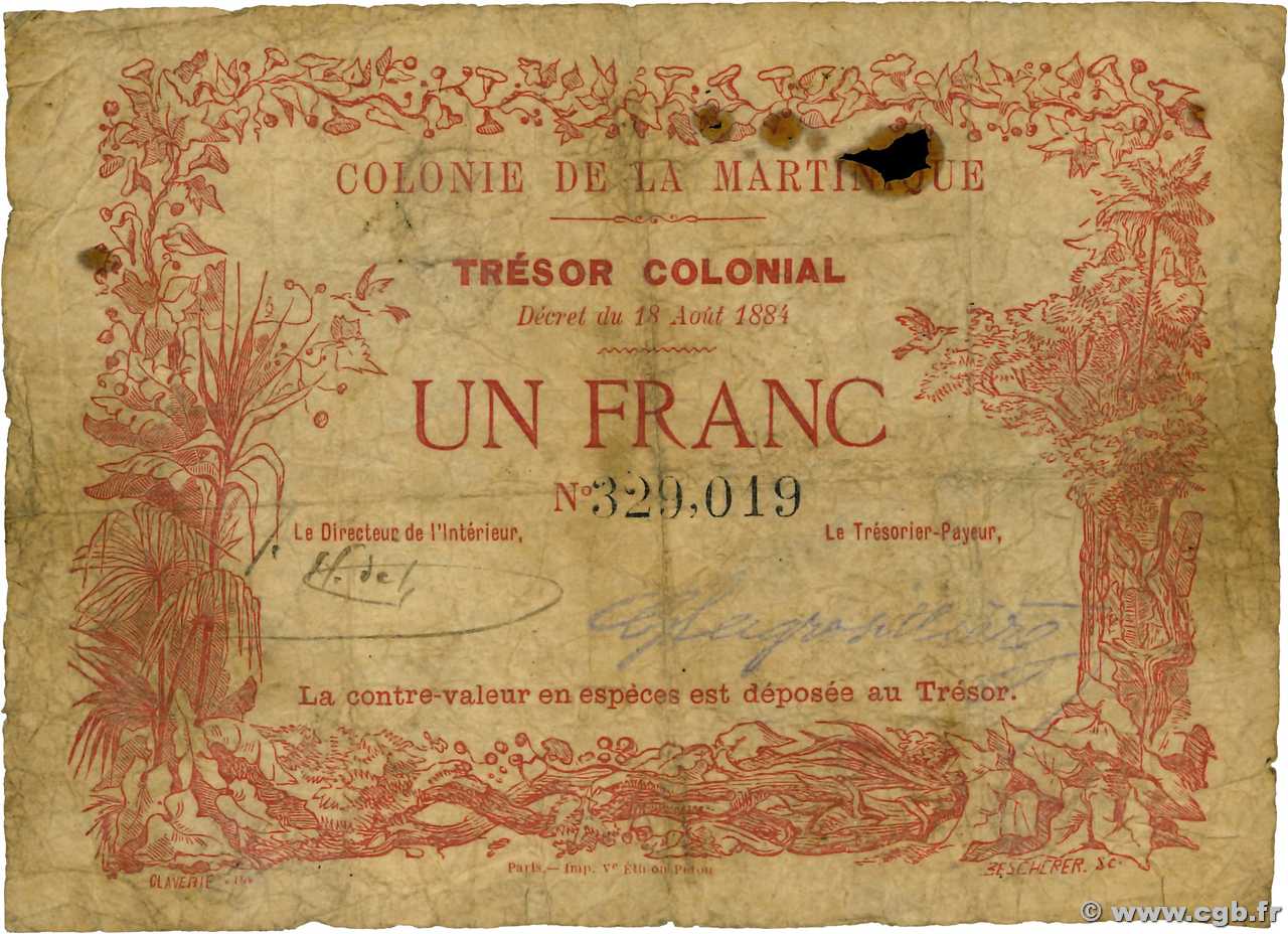 1 Franc MARTINIQUE  1884 P.02 pr.B