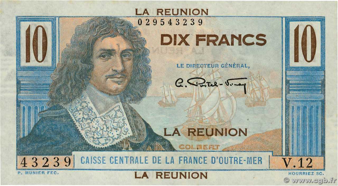 10 Francs Colbert ÎLE DE LA RÉUNION  1947 P.42a pr.NEUF