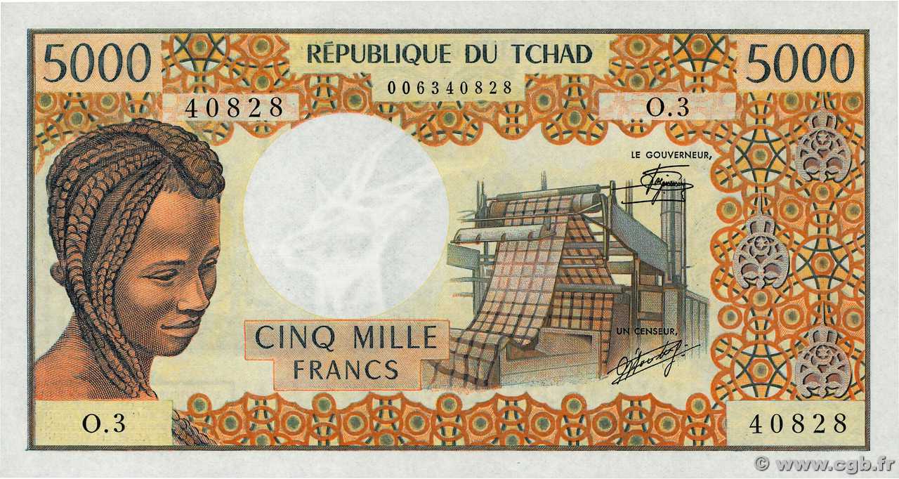 5000 Francs TCHAD  1978 P.05b pr.NEUF