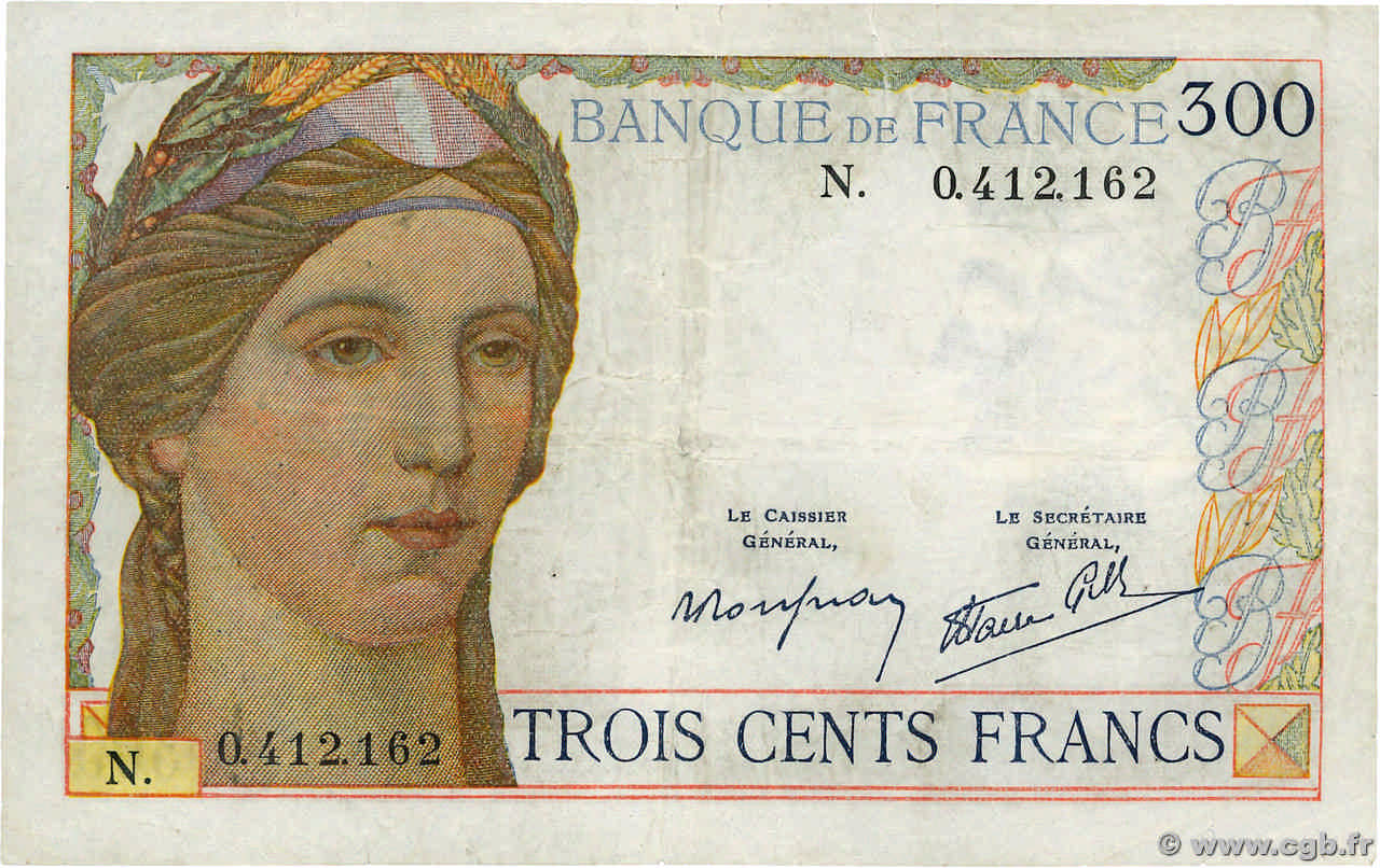 300 Francs FRANCE  1939 F.29.03 F-