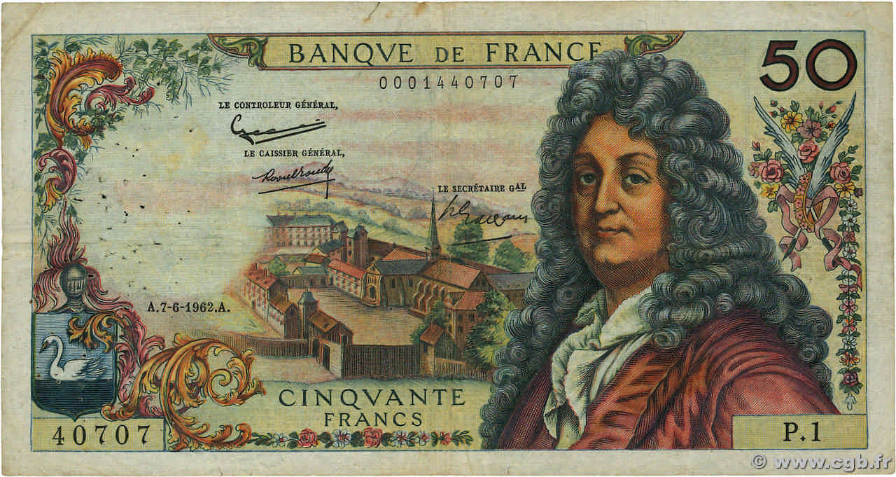 50 Francs RACINE FRANKREICH  1962 F.64.01 fS