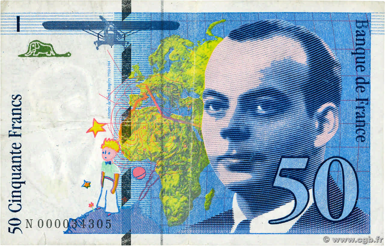 50 Francs SAINT-EXUPÉRY FRANKREICH  1992 F.72.01aN fSS