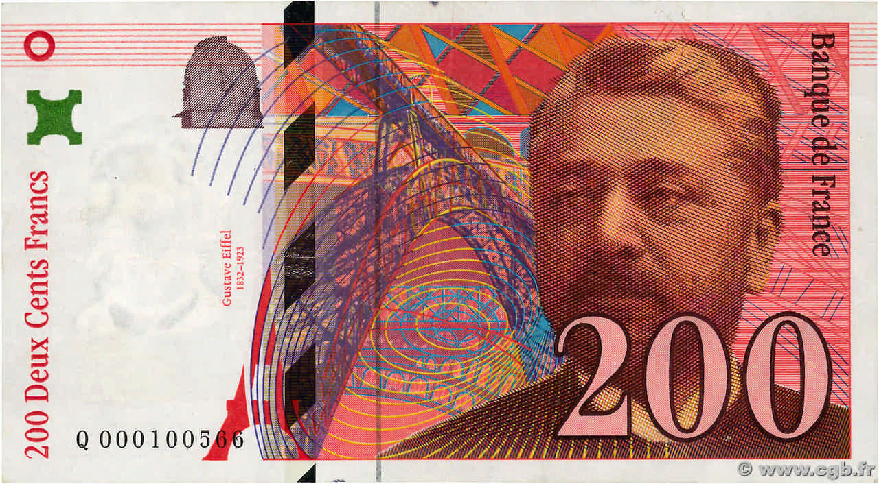200 Francs EIFFEL FRANKREICH  1995 F.75.01 fVZ