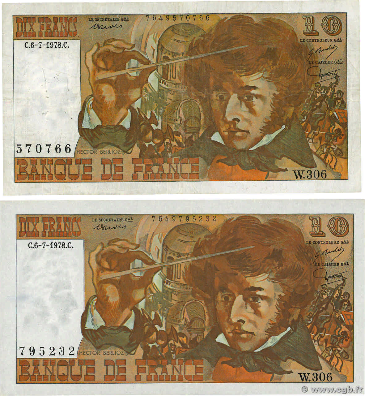 10 Francs BERLIOZ Fauté FRANCIA  1978 F.63.25W306 SC