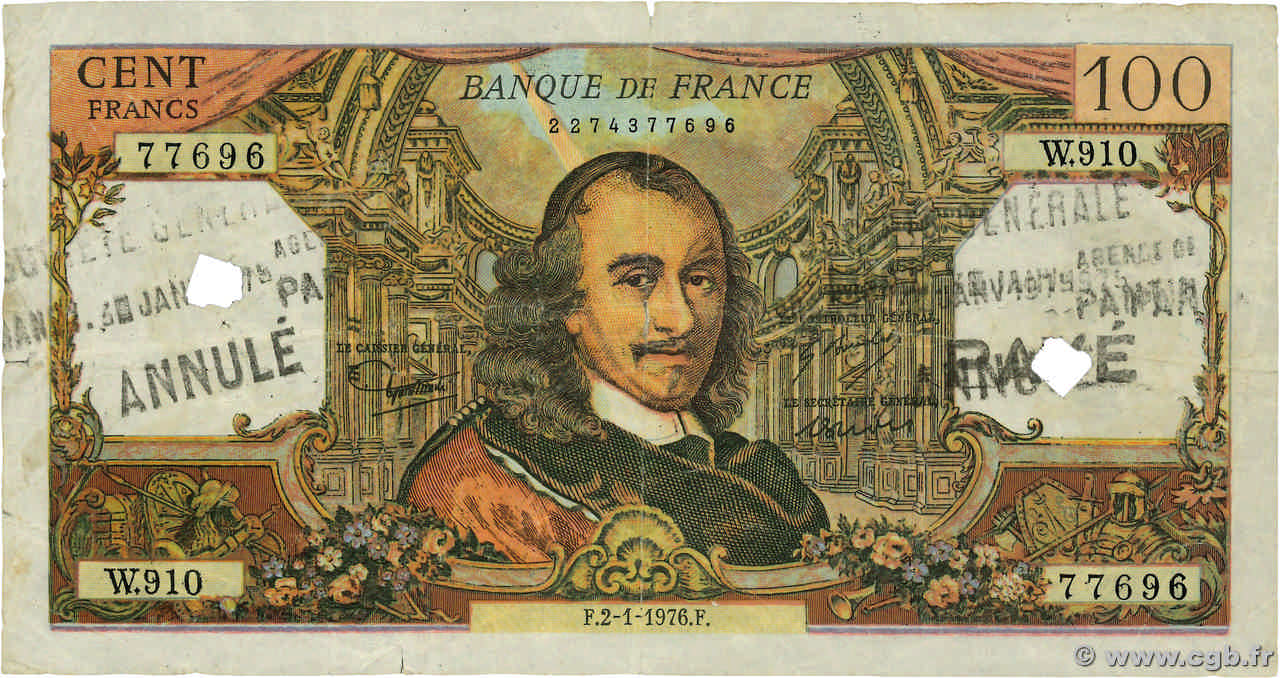 100 Francs CORNEILLE Faux FRANKREICH  1976 F.65.51 S