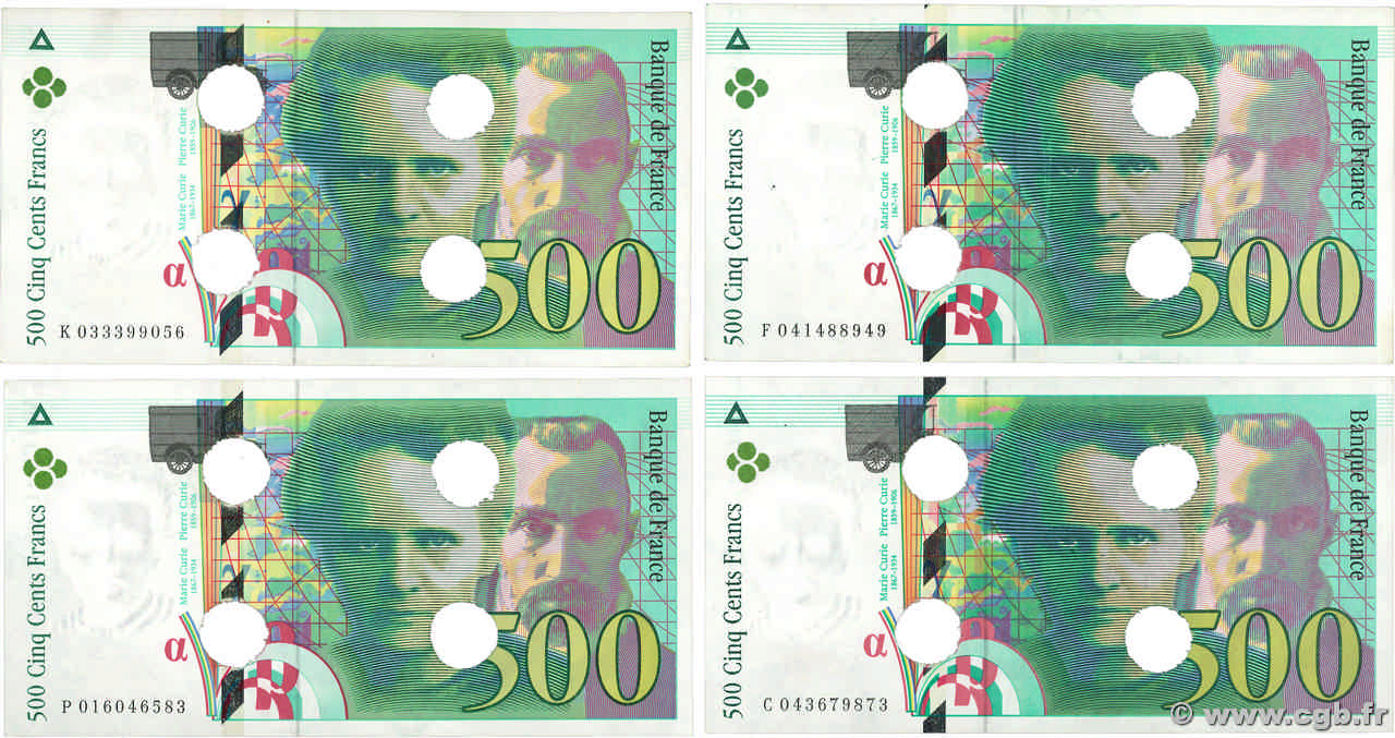 500 Francs PIERRE ET MARIE CURIE Annulé FRANKREICH  1994 F.76.01 VZ+