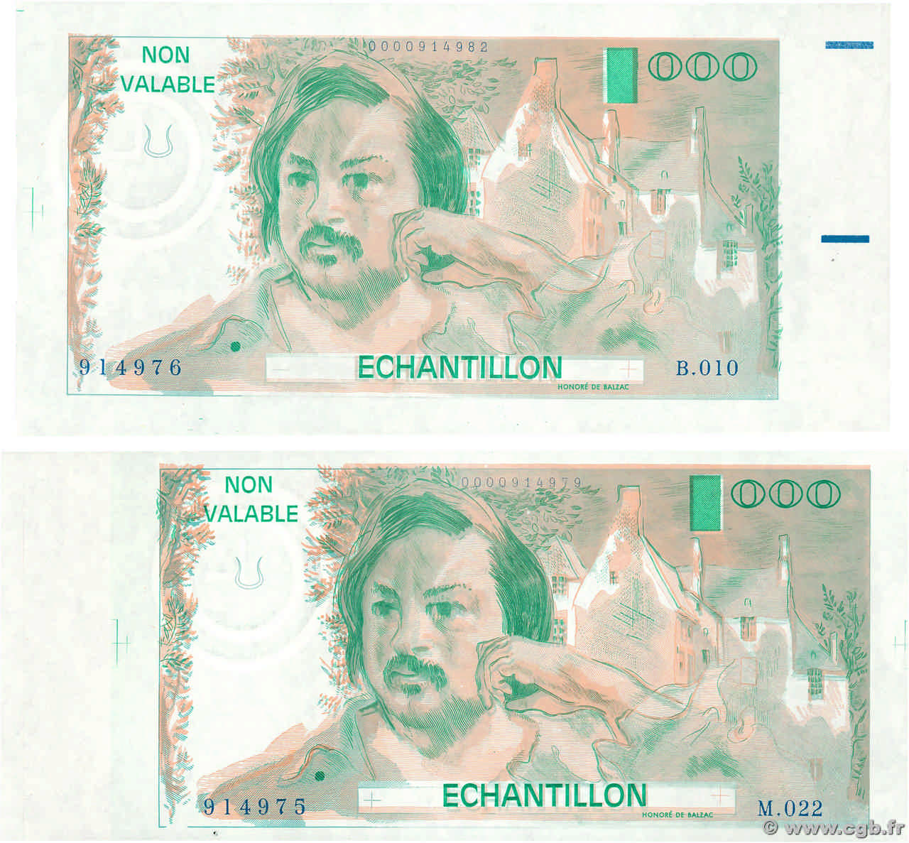 0 Francs BALZAC échantillon Lot FRANCIA  1980 EC.1980.01 EBC+