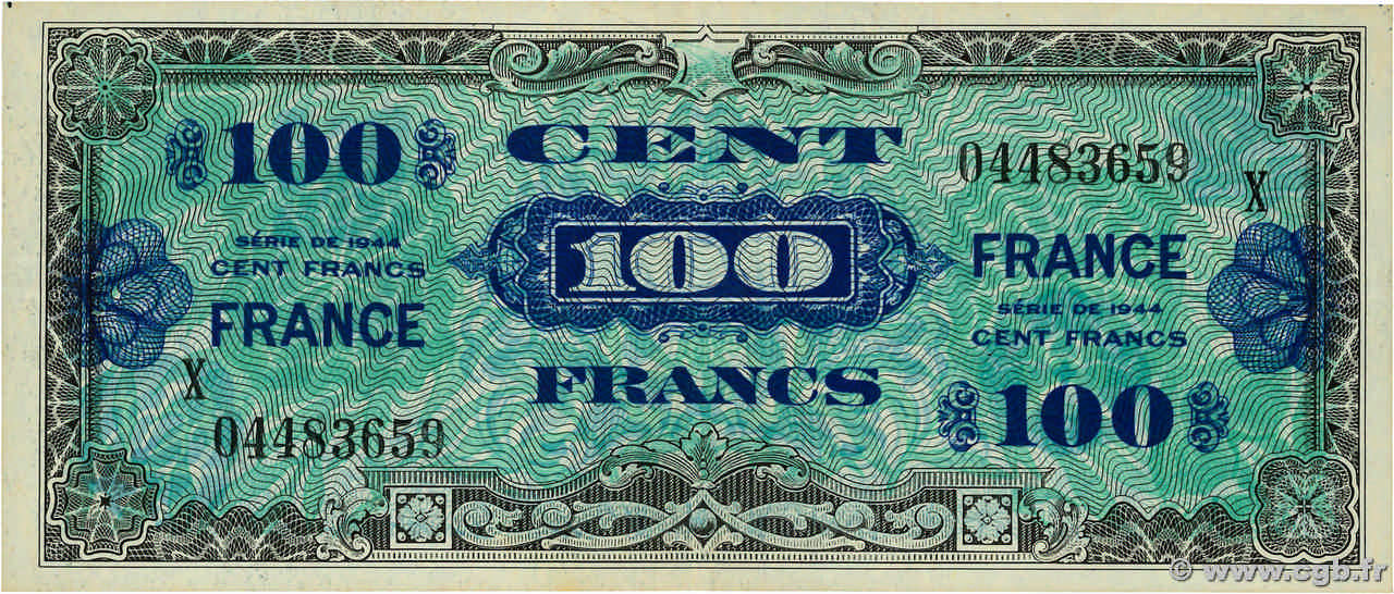 100 Francs FRANCE FRANCE  1945 VF.25.11 XF