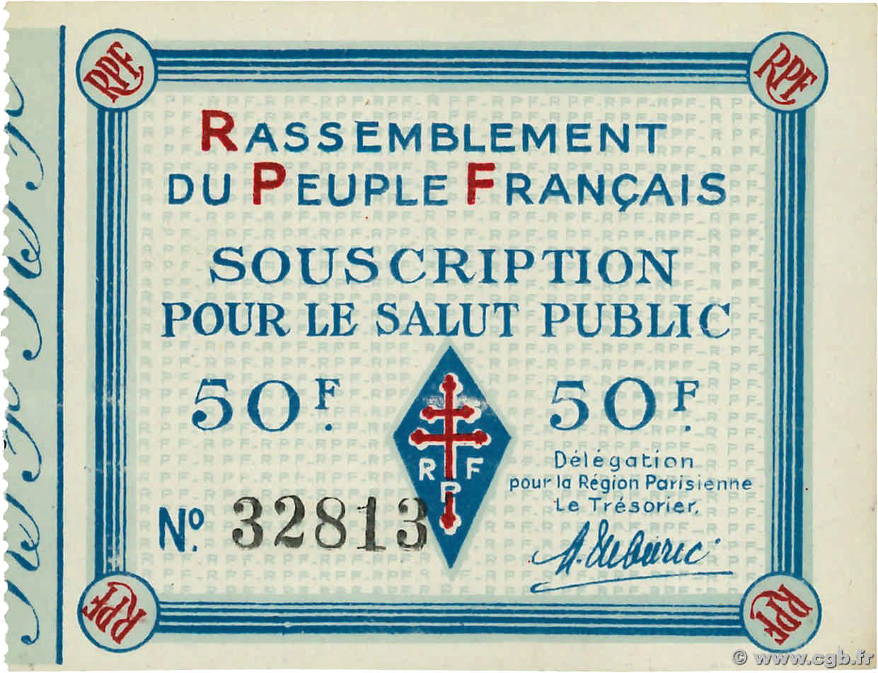 50 Francs FRANCE Regionalismus und verschiedenen  1947  ST
