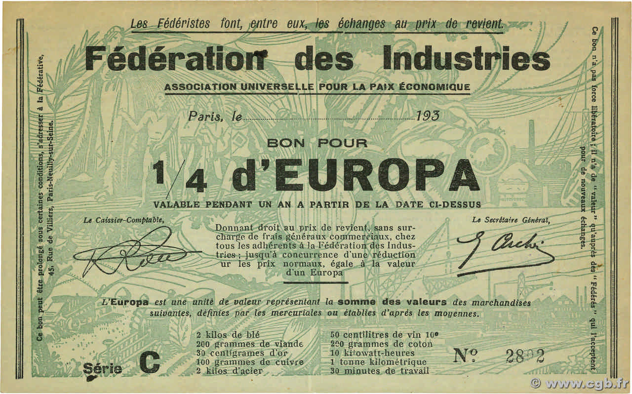 1/4 Europa FRANCE régionalisme et divers  1930  SPL