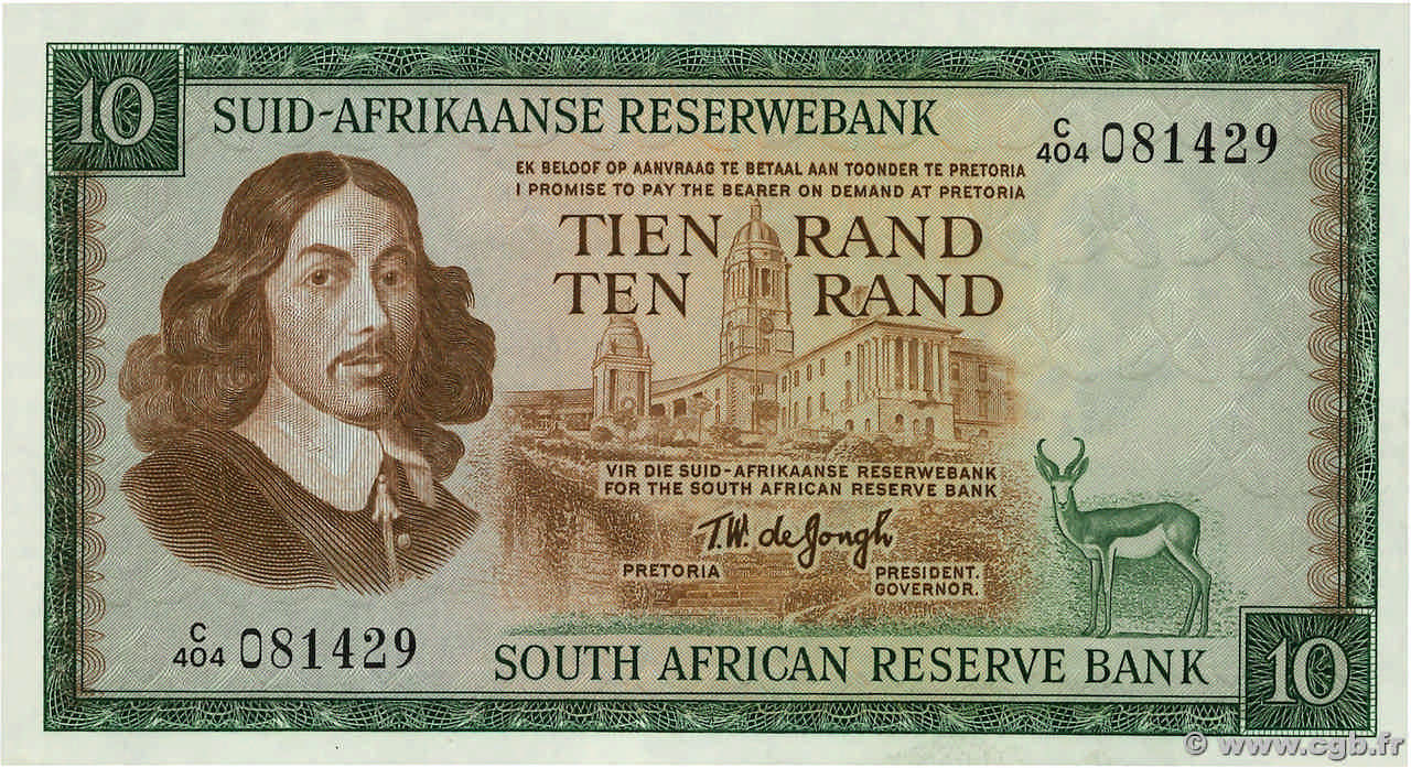 10 Rand SüDAFRIKA  1975 P.114c fST+