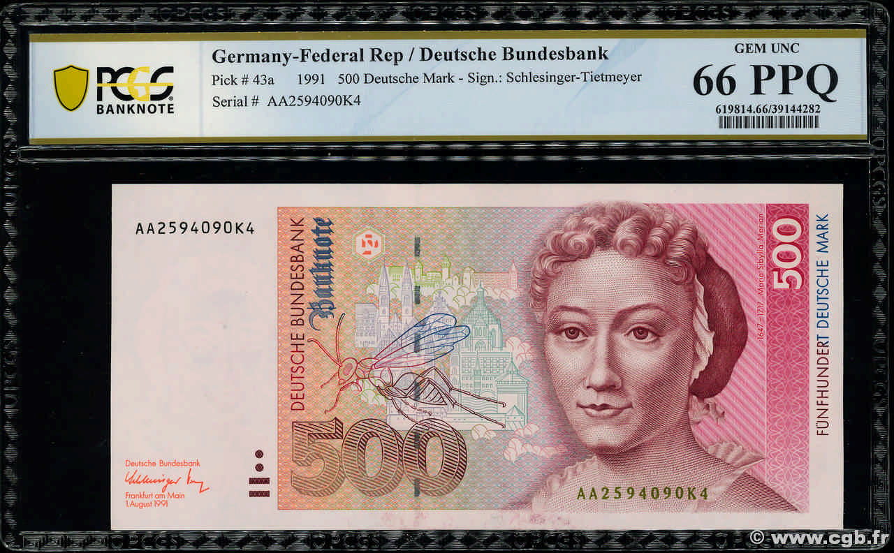 500 Deutsche Mark GERMAN FEDERAL REPUBLIC  1991 P.43a FDC