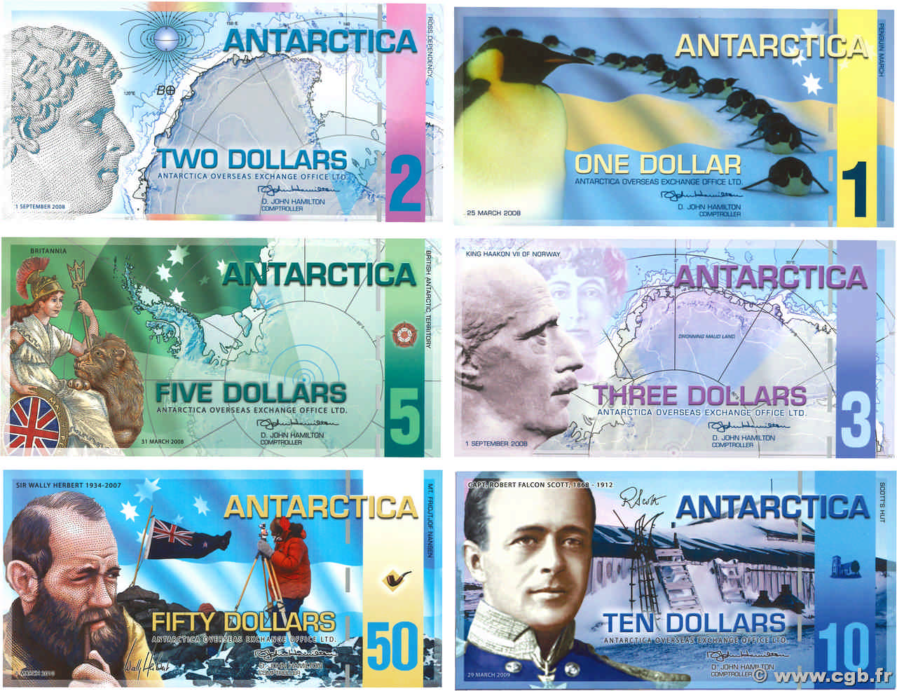 50 Dollars Lot ANTÁRTIDA  2008  FDC