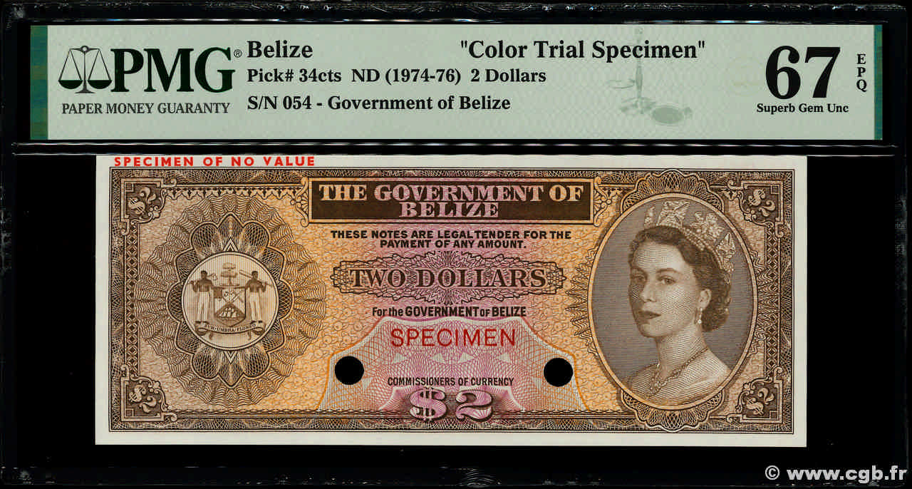 2 Dollars Essai BELICE  1974 P.34cts FDC