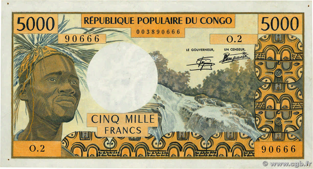 5000 Francs CONGO  1978 P.04c TTB