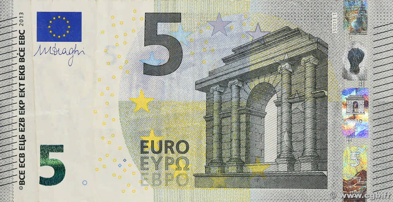 5 Euro Numéro spécial EUROPE  2002 P.20s TB+