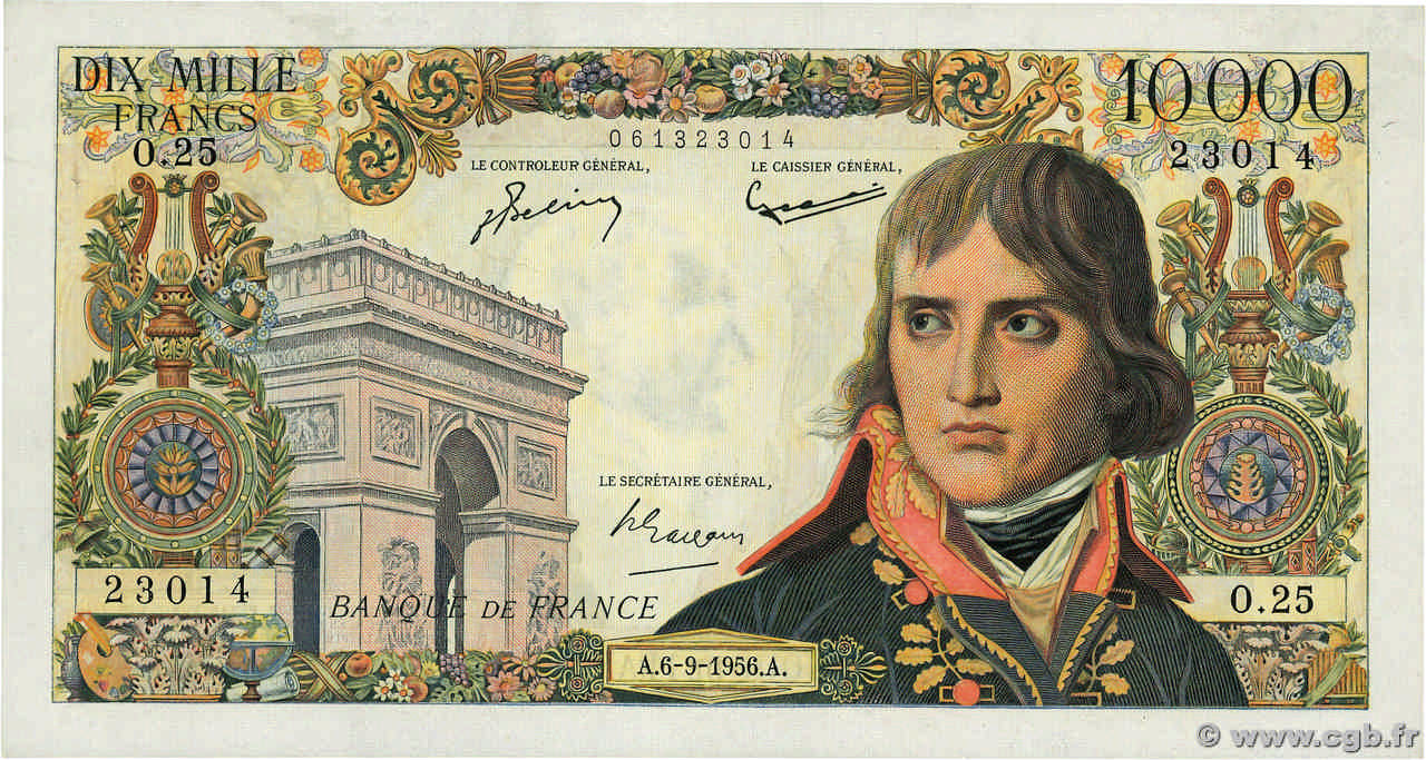 10000 Francs BONAPARTE FRANCE  1956 F.51.04 SPL