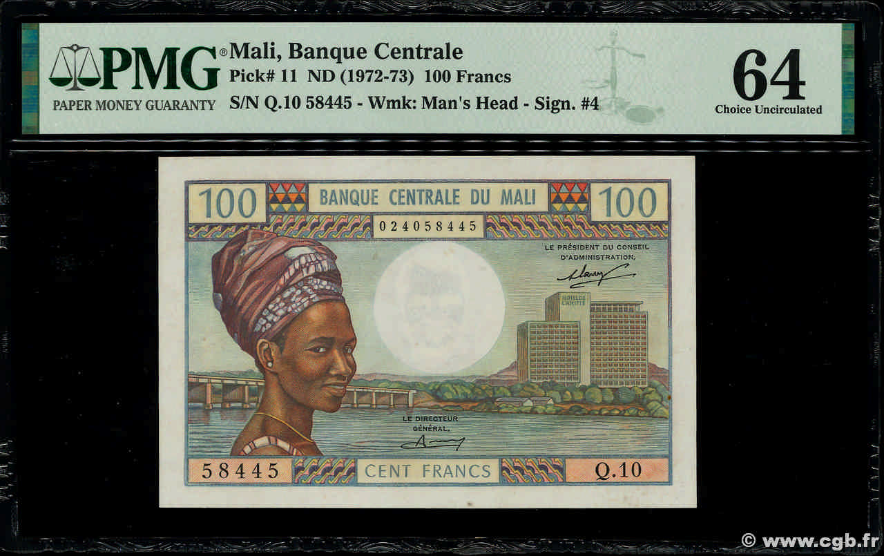 100 Francs MALí  1972 P.11 SC+
