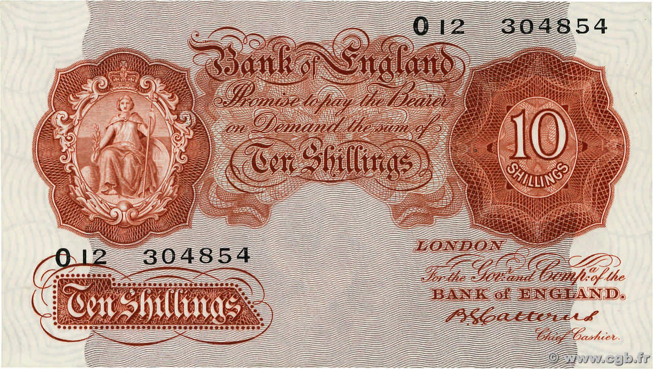 10 Shillings ENGLAND  1929 P.362b UNC