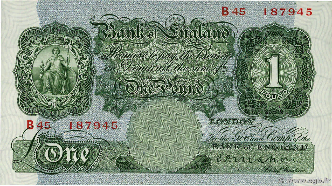 1 Pound ENGLAND  1928 P.363a AU