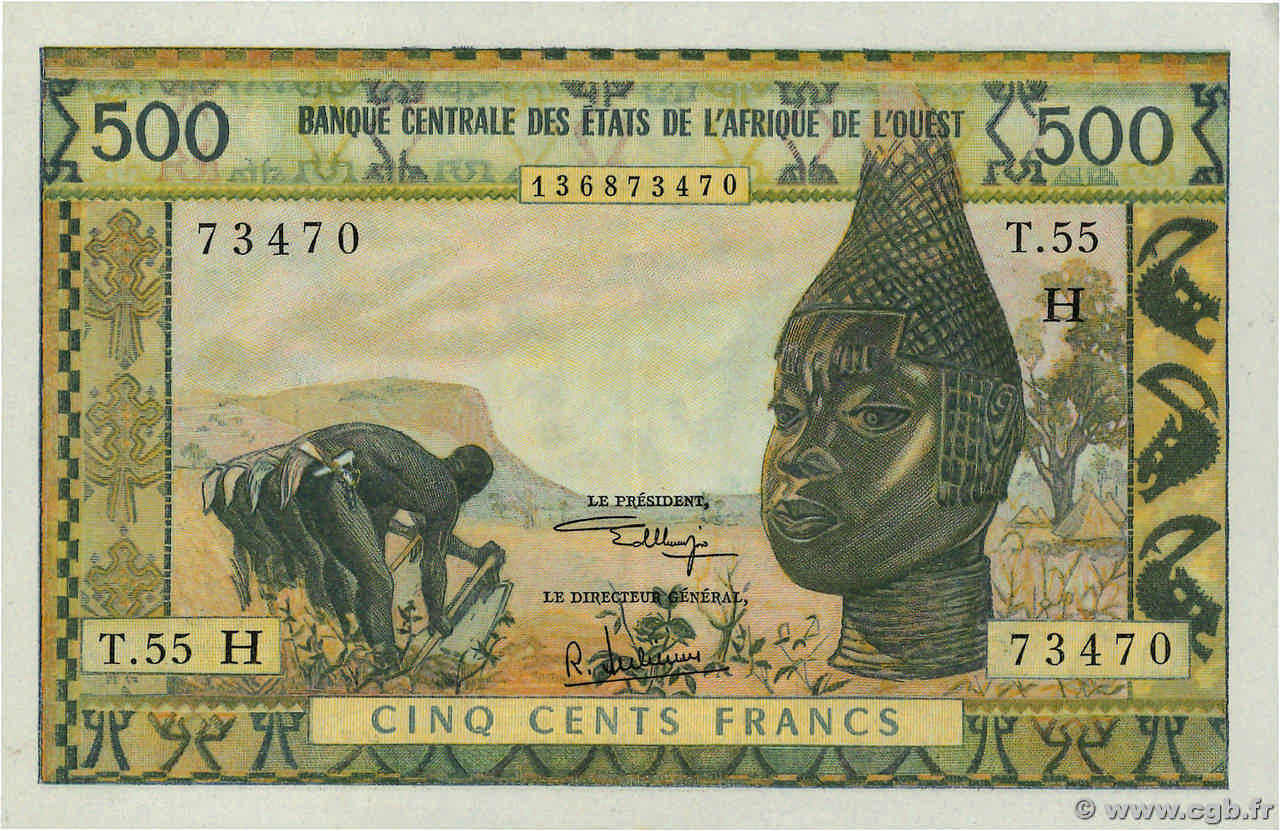 500 Francs WEST AFRICAN STATES  1973 P.602Hk AU-