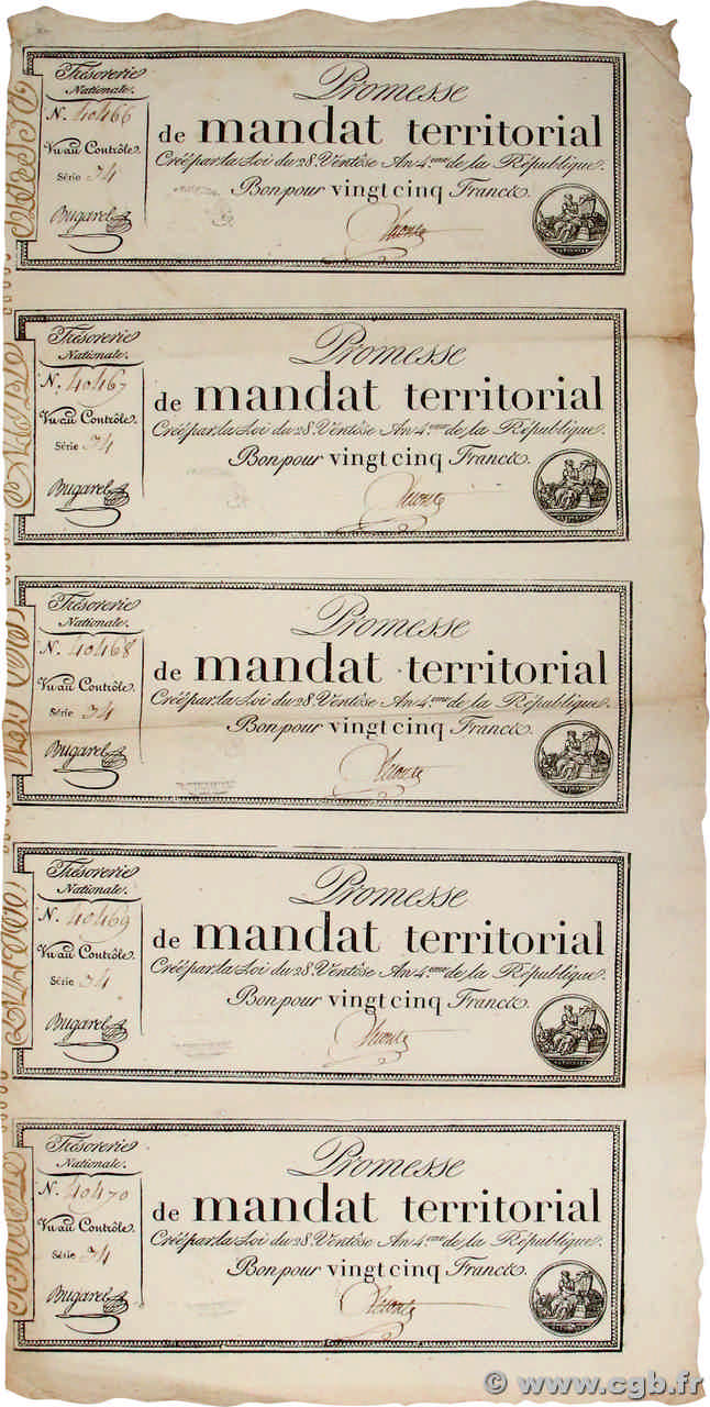 25 Francs avec série Planche FRANKREICH  1796 Ass.59bp VZ