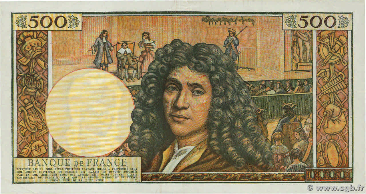 5, 10, 50, 100, 500 Francs Franças émsson 1959 1966 5 Veux Bllets - Foto 2