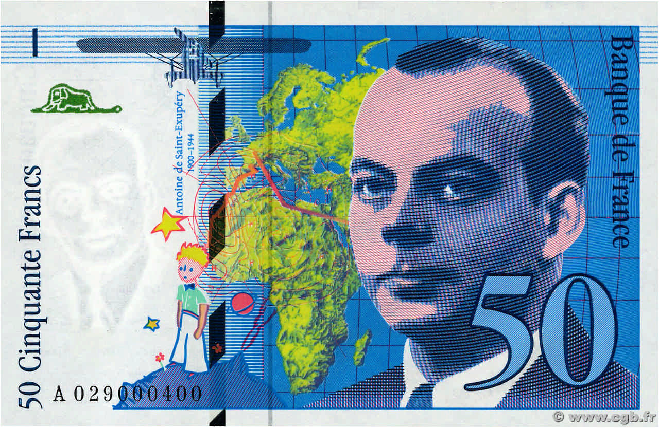 50 Francs SAINT-EXUPÉRY modifié Petit numéro FRANCIA  1996 F.73.02 SC