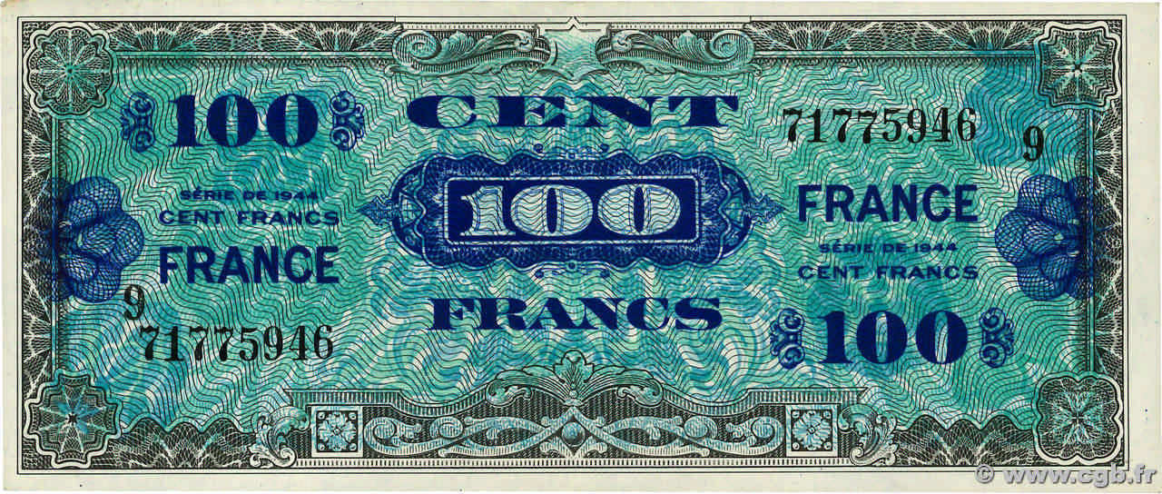 100 Francs FRANCE FRANCIA  1945 VF.25.09 EBC