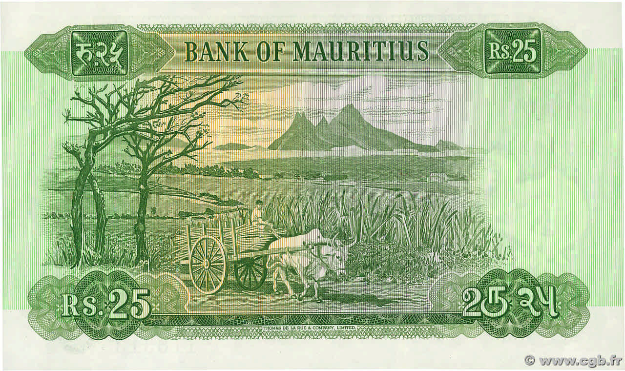 25 Rupees ÎLE MAURICE 1982 P.32b 4570393 Billets