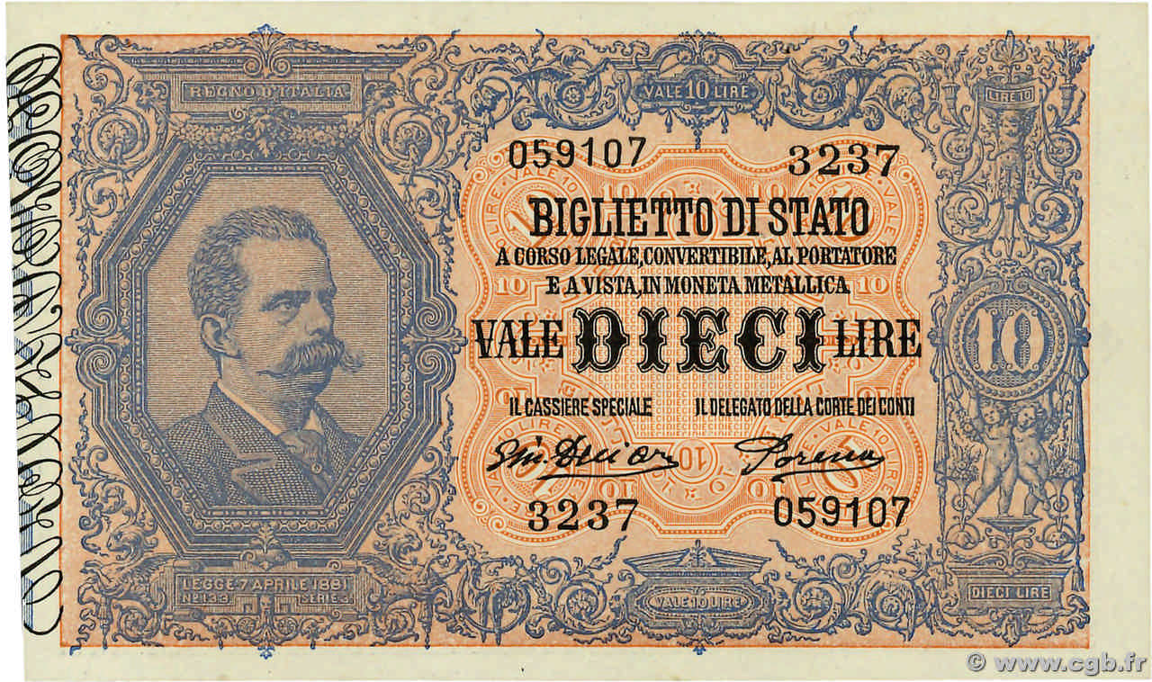 10 Lire ITALIE  1923 P.020d NEUF