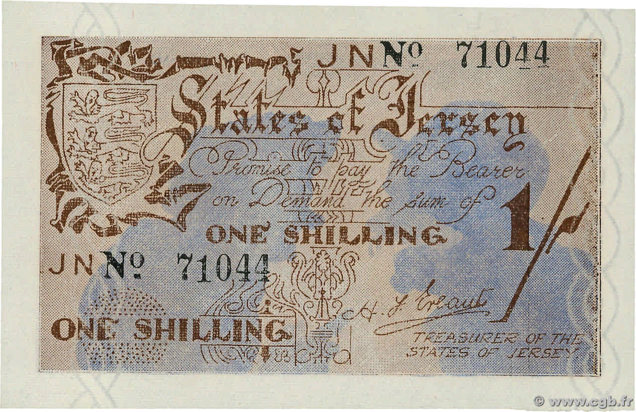 1 Shilling JERSEY  1941 P.02a NEUF