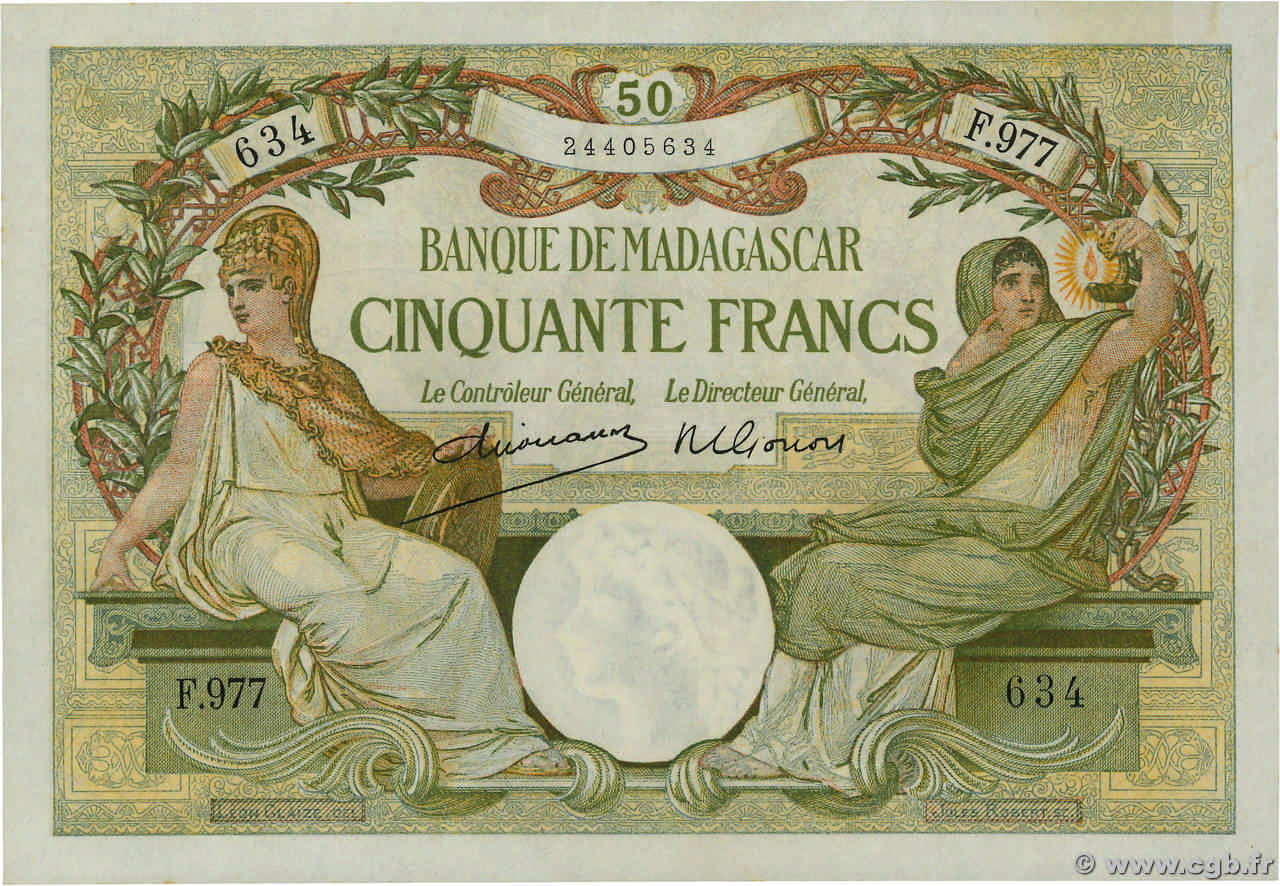 50 Francs MADAGASCAR  1948 P.038 UNC-