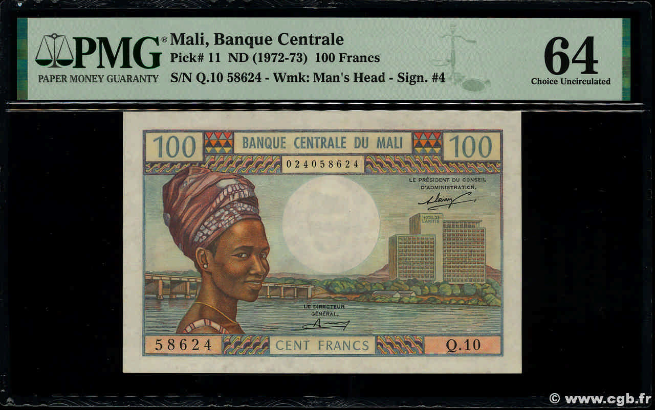 100 Francs MALI  1972 P.11 q.FDC
