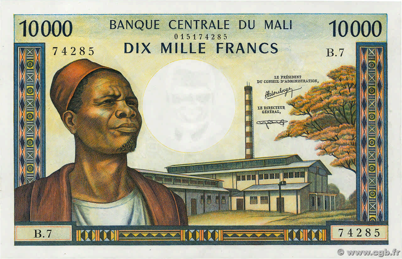 10000 Francs MALí  1984 P.15g SC+