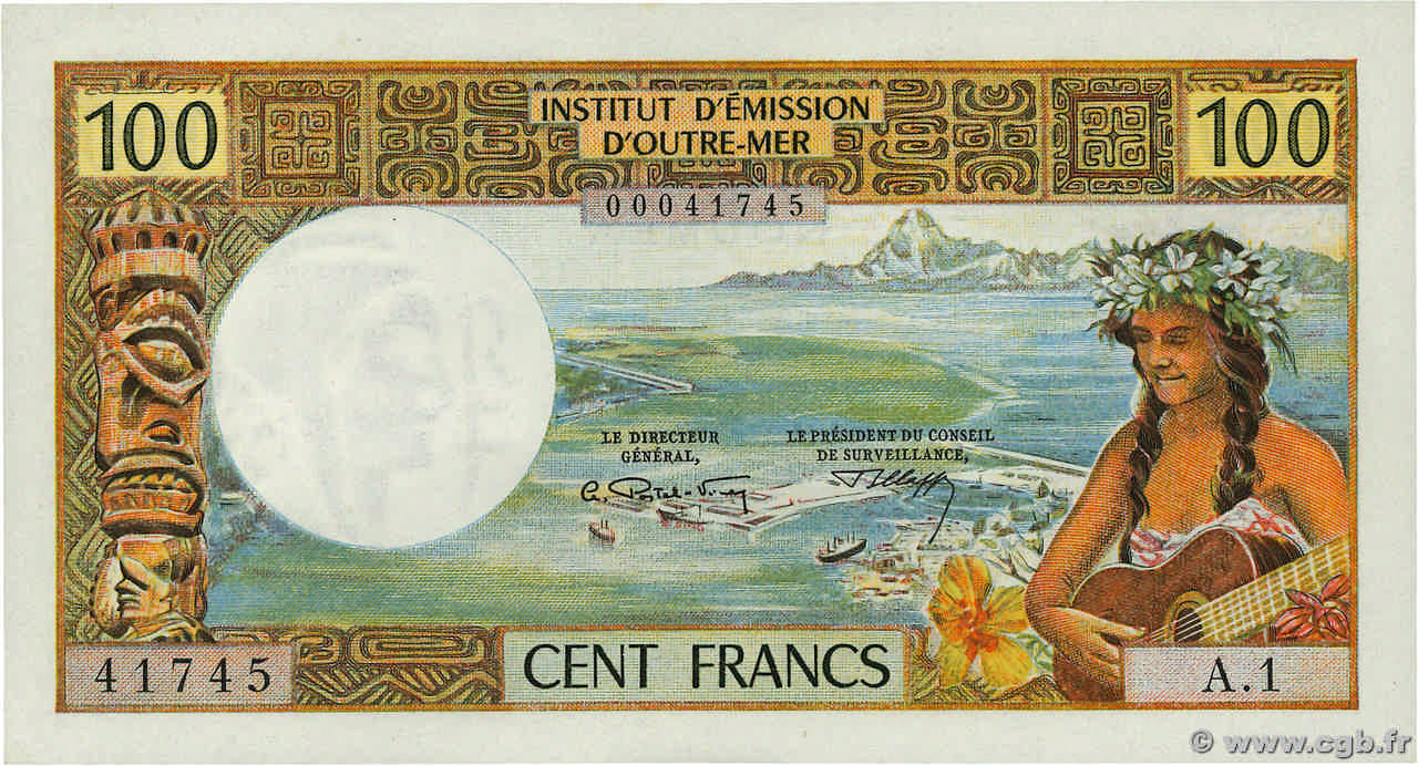 100 Francs NEW CALEDONIA Nouméa 1969 P.59 XF+