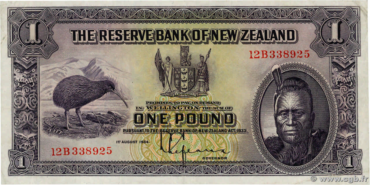 1 Pound NUEVA ZELANDA
  1934 P.155 MBC