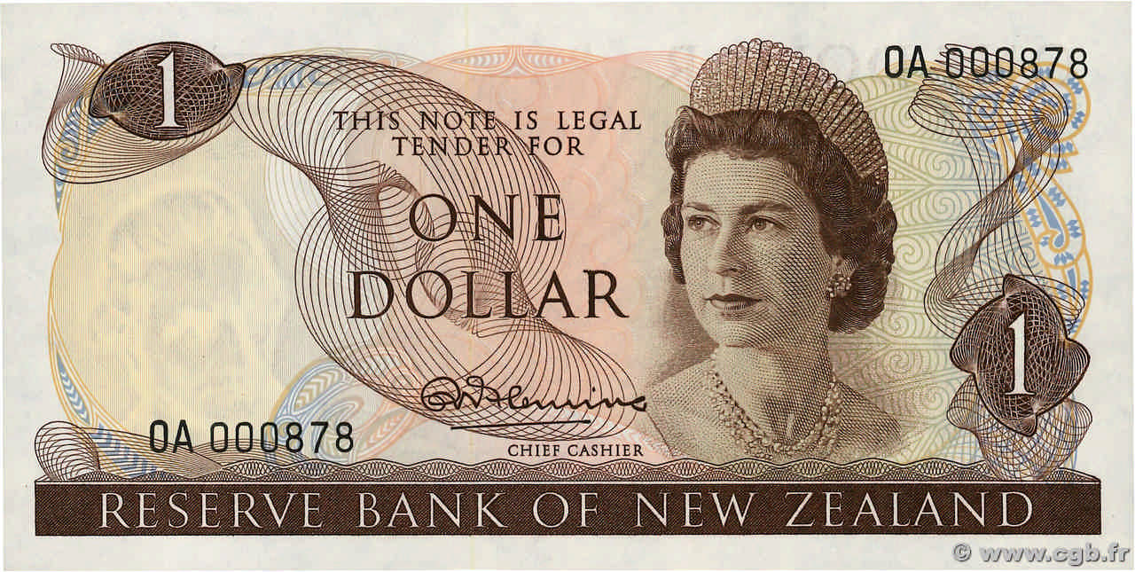 1 Dollar Petit numéro NUOVA ZELANDA
  1967 P.163a FDC