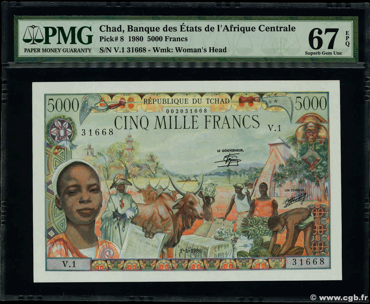 5000 Francs TCHAD  1980 P.08 NEUF