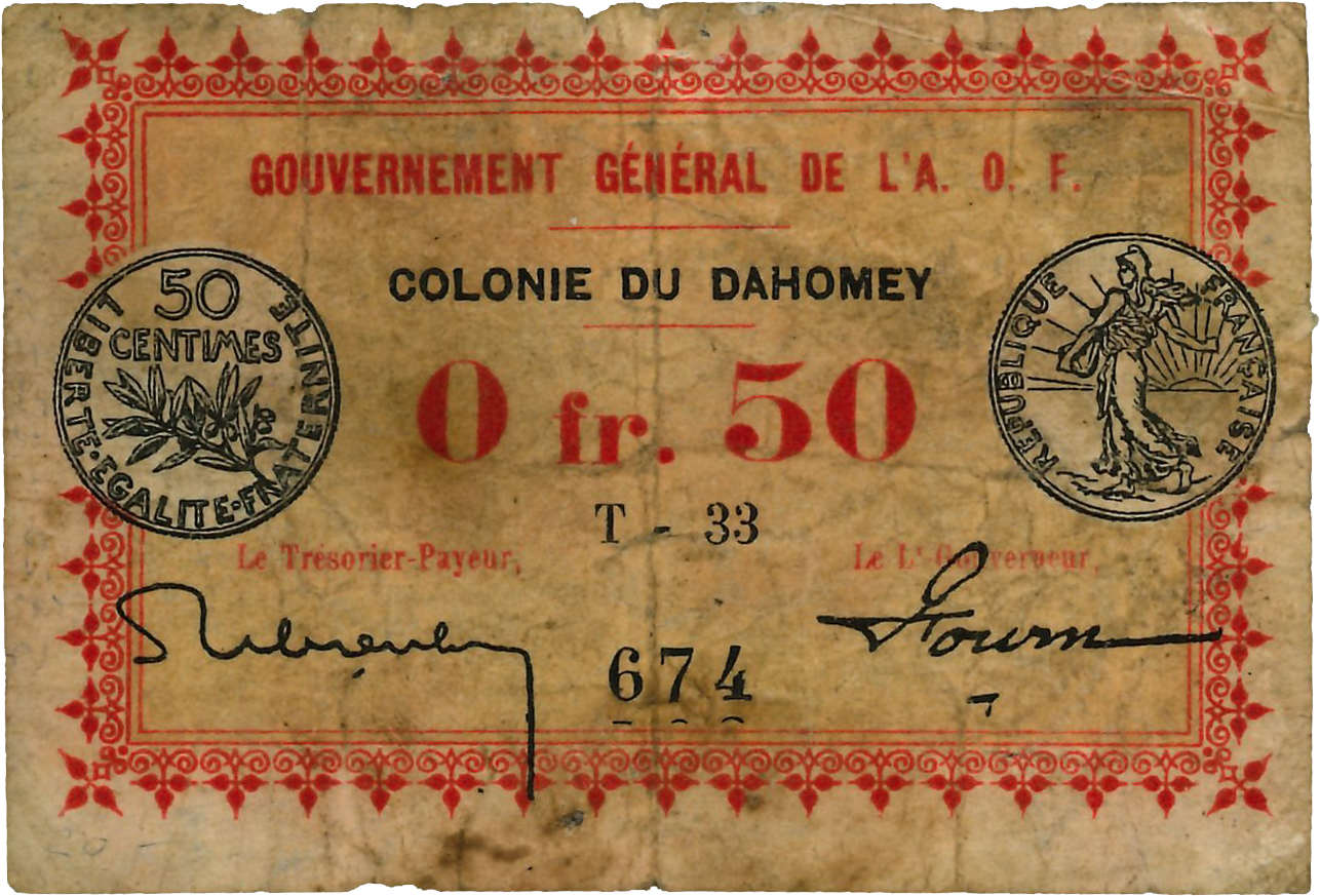 50 Centimes DAHOMEY  1917 P.01b B