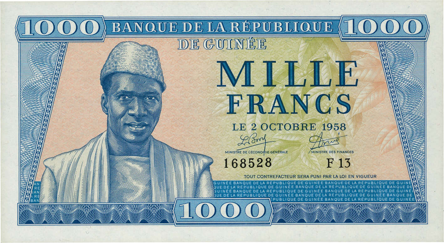 1000 Francs GUINEA  1958 P.09 UNC