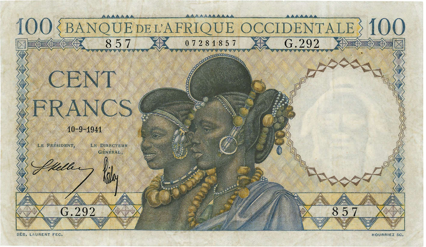100 Francs FRENCH WEST AFRICA  1941 P.23 BB