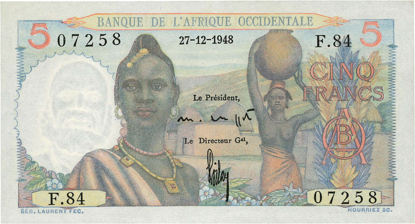 5 Francs FRENCH WEST AFRICA  1948 P.36 ST