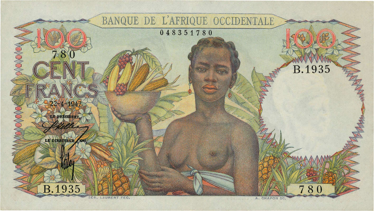 100 Francs FRENCH WEST AFRICA  1947 P.40 EBC+