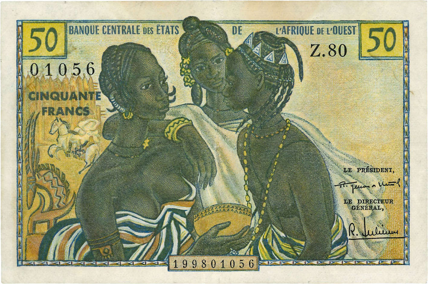 50 Francs ÉTATS DE L AFRIQUE DE L OUEST  1958 P.001 TTB