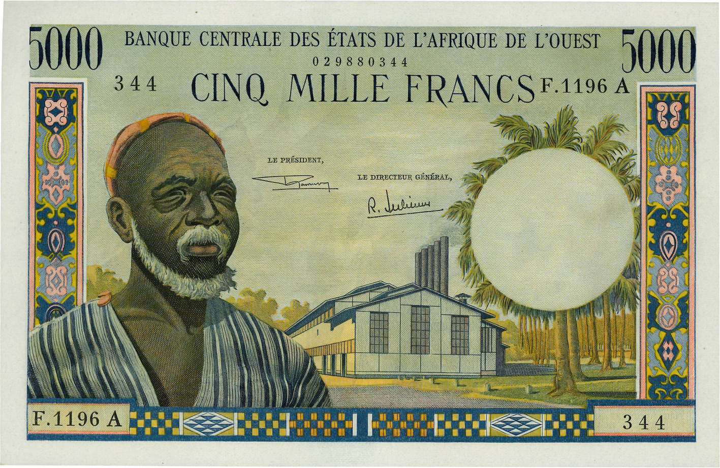 5000 Francs ÉTATS DE L AFRIQUE DE L OUEST  1969 P.104Ae SPL+