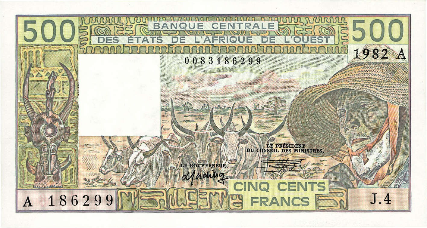 500 Francs ÉTATS DE L AFRIQUE DE L OUEST  1982 P.106Ad NEUF