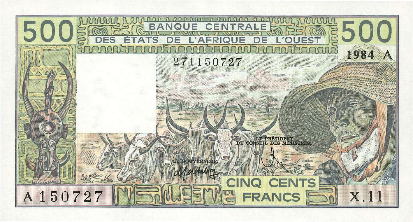 500 Francs WEST AFRICAN STATES  1984 P.106Ag UNC-